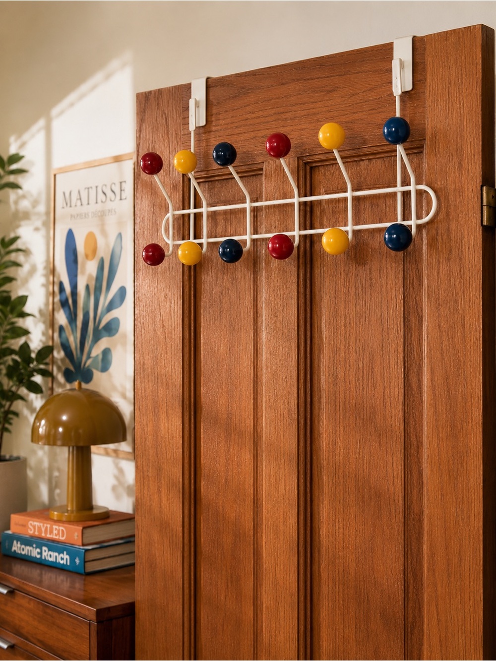 Vintage 90s Midcentury Modern MCM Hang it Over Door Hooks Hanger Home decor